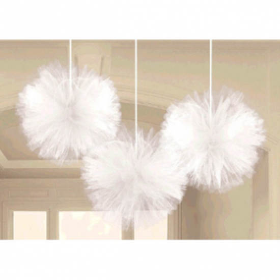 Image sur WHITE TULLE FLUFFY HANGING DECORATION 