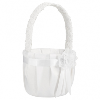 Image de MODERN FLOWER BASKET WHITE WITH FLOWER