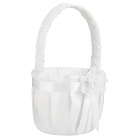 Picture of MODERN FLOWER BASKET WHITE WITH FLOWER