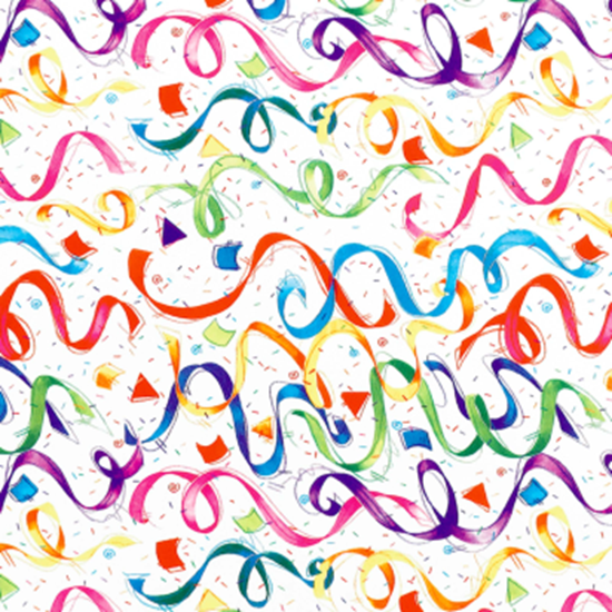 Picture of JUMBO GIFT WRAP - CONFETTI 'N STREAMERS
