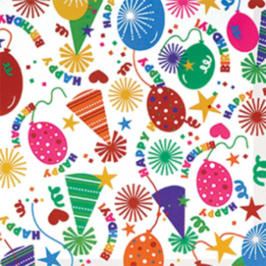 Picture of JUMBO GIFT WRAP 16' - BIRTHDAY PARTY HAT 