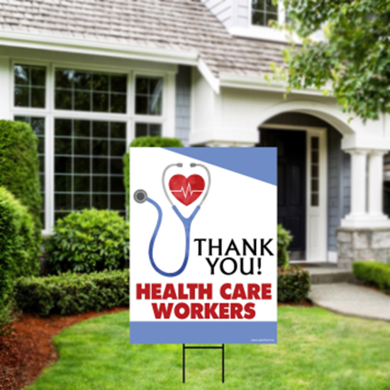 Image sur LAWN YARD SIGN - THANK YOU HEALTH CARE WORKERS