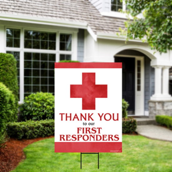 Image sur LAWN YARD SIGN - THANK YOU FIRST RESPONDERS