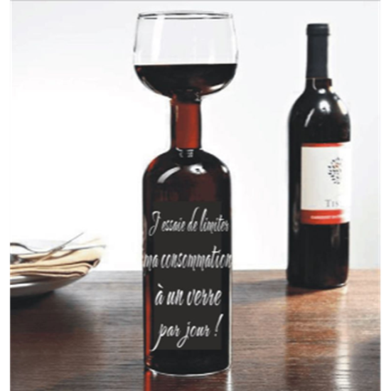 Image sur WINE BOTTLE GLASS 750ML - FRENCH