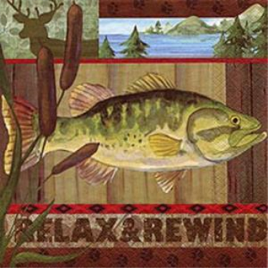 Picture of RELAX & REWIND FISH - LUNCHEON NAPKINS