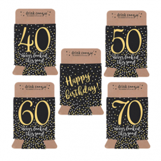 Picture of HAPPY BIRTHDAY NEVER LOOKED THIS GOOD DRINK COOZIE