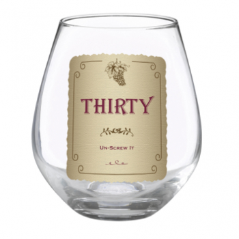 Picture of 30th STEMLESS WINE GLASS