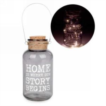 Image de LED GLASS LANTERN - HOME IS WHERE....