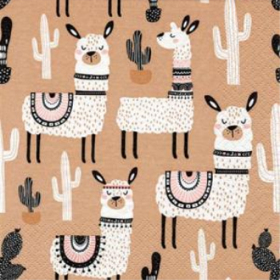 Picture of LLAMA MOTIF - LUNCHEON NAPKINS