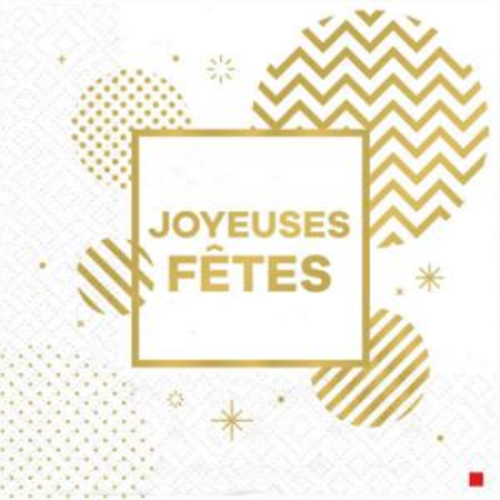 Picture of TABLEWARE - JOYEUSES FÊTE GOLD CIRCLES - LUNCHEON NAPKINS