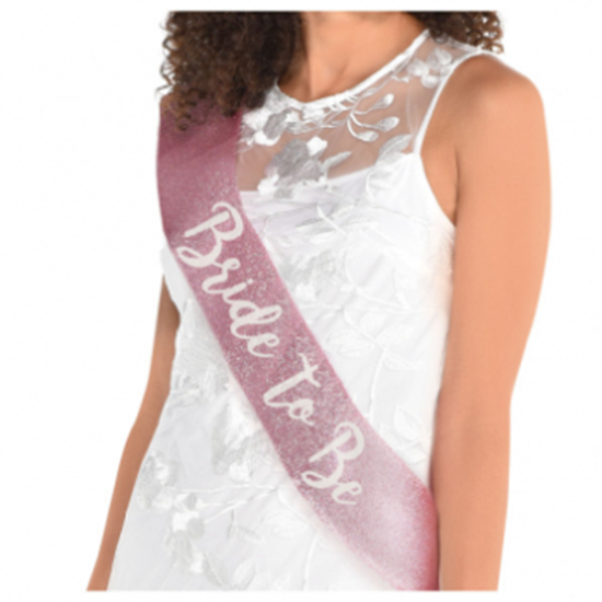 Image sur BRIDE TO BE PINK SPARKLE SASH