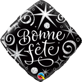 Image de 18" FOIL - BONNE FETE BLACK AND WHITE 