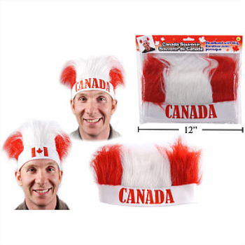 Image de CANADA HEAD BAND WITH RED AND WHITE WIG
