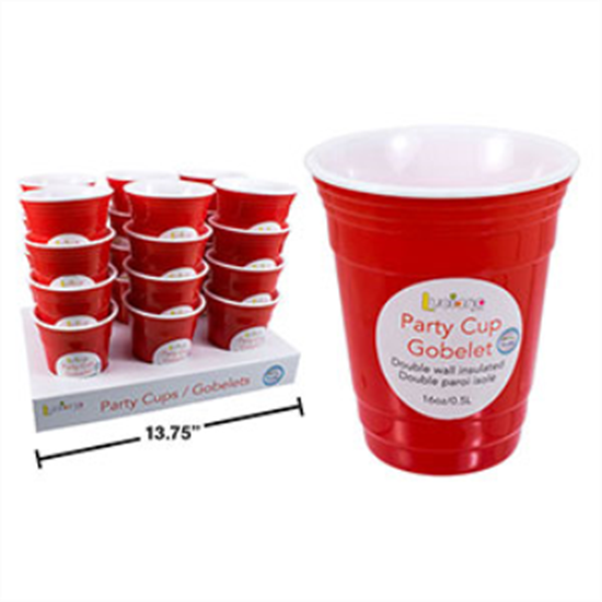 Image sur RED PLASTIC TUMBLER 16oz