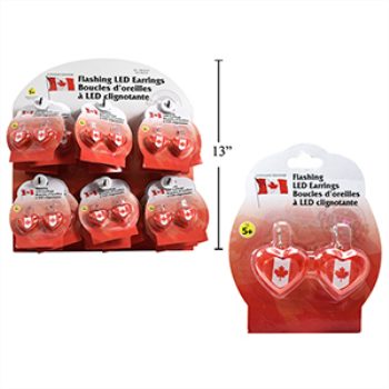 Picture of CANADA HEART FLASHING EARRINGS