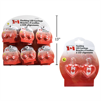 Image de CANADA HEART FLASHING EARRINGS