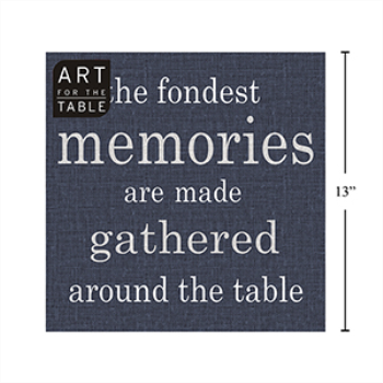 Image de NAVY BLUE LUNCHEON NAPKINS - THE FONDEST MEMORIES ARE...