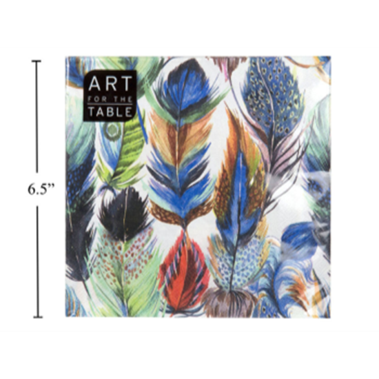 Picture of BLUE FEATHERS LUNCHEON NAPKIN