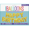 Picture of FOIL BALLOON BANNERS - HAPPY BDAY GOLD