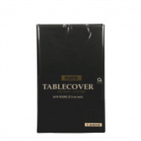 Picture of BLACK ROUND TABLE COVER 84"  