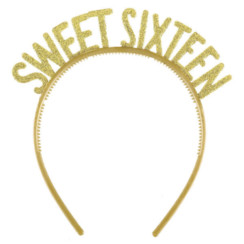 Image de 16th - SWEET 16TH GLITTER GOLD HEADBAND