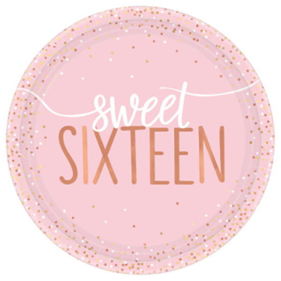 Image sur 16th - SWEET 16TH BLUSH 7" PLATES