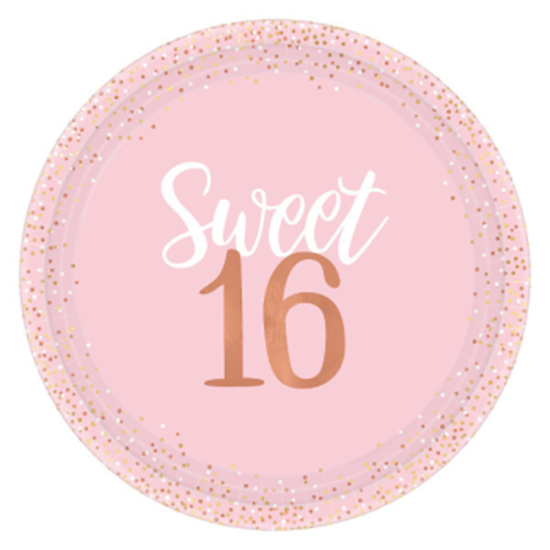 Image sur 16th - SWEET 16TH BLUSH 10" PLATES