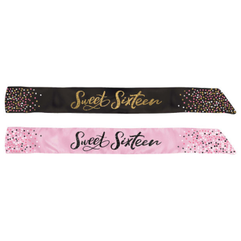 Picture of 16th - SWEET 16TH REVERSIBLE FABRIC SASH