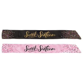 Image de 16th - SWEET 16TH REVERSIBLE FABRIC SASH