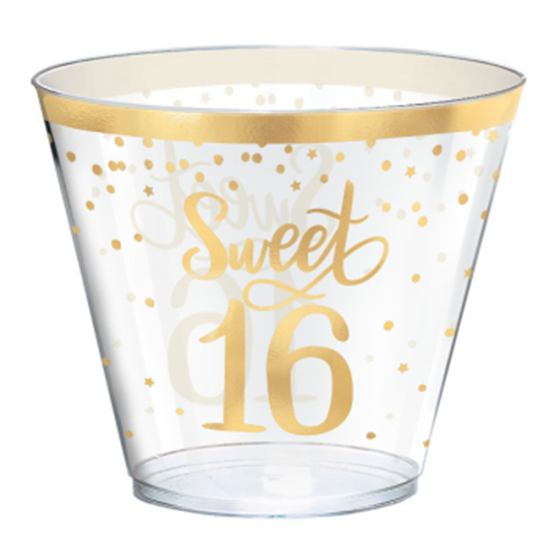 Image sur 16th - SWEET 16TH HOT STAMPED 9oz TUMBLERS