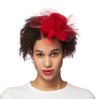 Image de HAT - MINI RED TRIM FASCINATOR