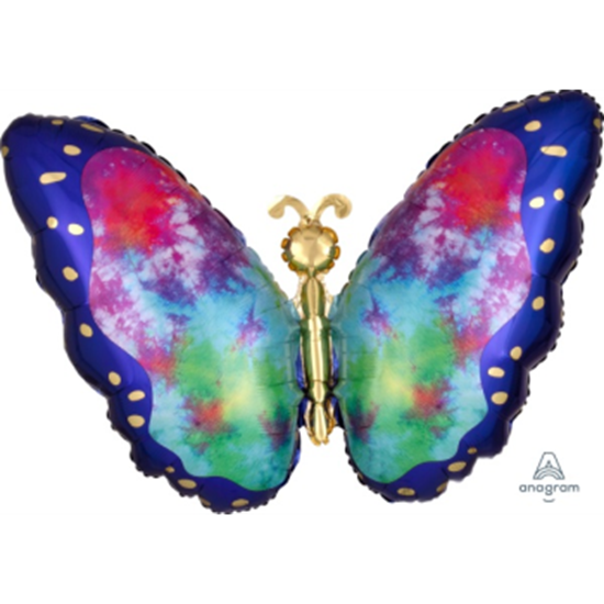 Image sur 18" FOIL - TIE DYE BUTTERFLY JUNIOR SHAPE