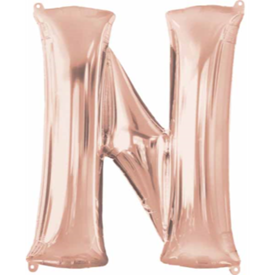 Image sur 34" LETTER N SUPER SHAPE - ROSE GOLD