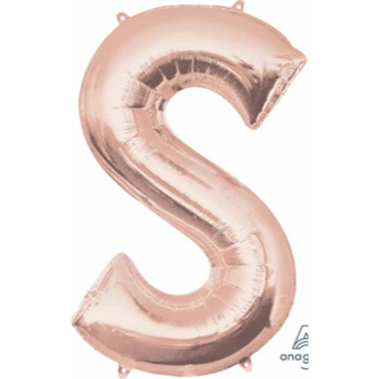 Image sur 34" LETTER S SUPER SHAPE - ROSE GOLD