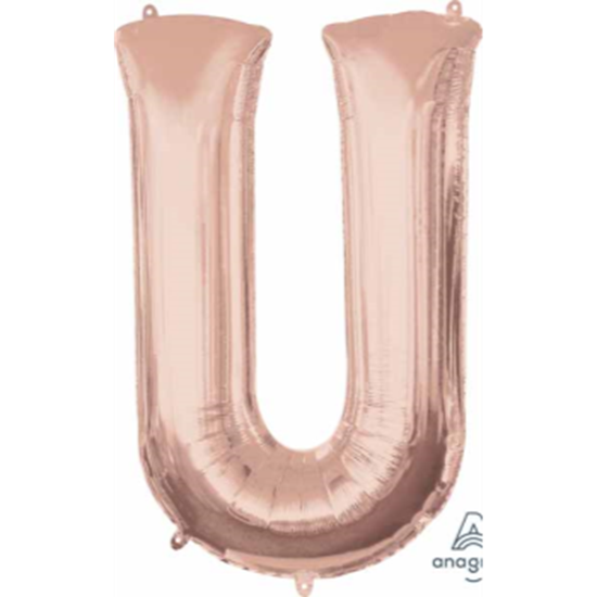 Image sur 34" LETTER U SUPER SHAPE - ROSE GOLD