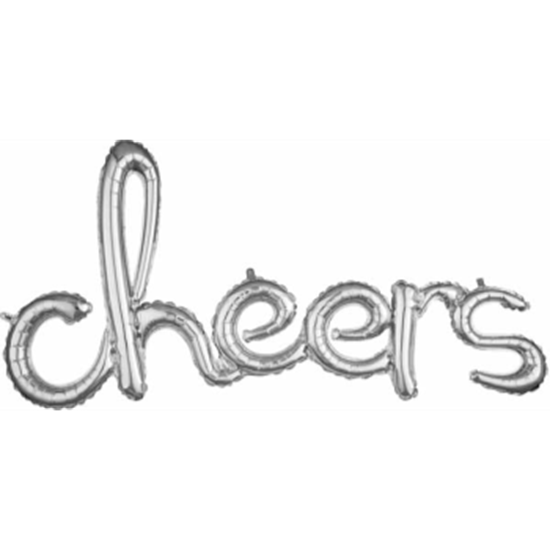 Picture of CHEERS SILVER MYLAR BALLOON BANNER - AIR FILLED