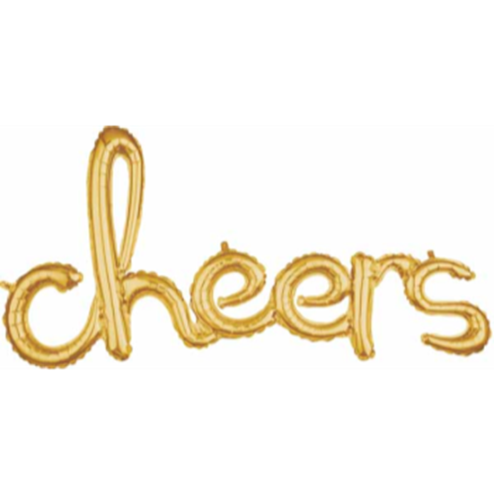 Picture of CHEERS GOLD MYLAR BALLOON BANNER - AIR FILLED