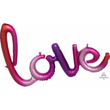 Image de LOVE OMBRE MYLAR BALLOON BANNER - AIR FILLED