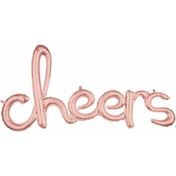 Image de CHEERS ROSE GOLD MYLAR BALLOON BANNER - AIR FILLED