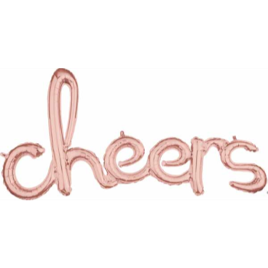 Picture of CHEERS ROSE GOLD MYLAR BALLOON BANNER - AIR FILLED