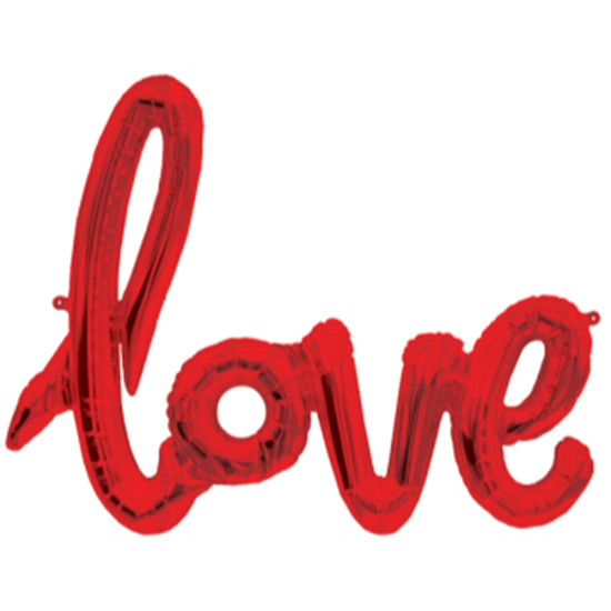 Image sur LOVE RED MYLAR BALLOON BANNER - AIR FILLED