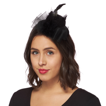 Image de HAT - MINI BLACK TIE TRIM FASCINATOR