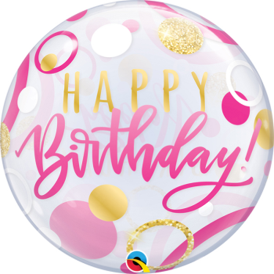 Image sur BIRTHDAY PINK AND GOLD BUBBLE BALLOON