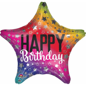 Picture of 18" FOIL - RAINBOW STAR BIRTHDAY