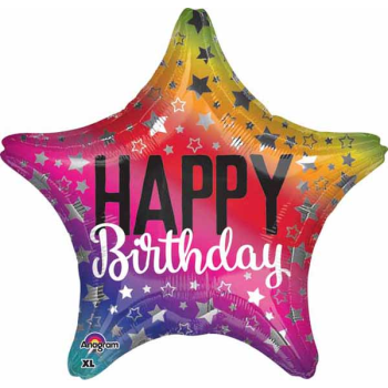 Image de 18" FOIL - RAINBOW STAR BIRTHDAY