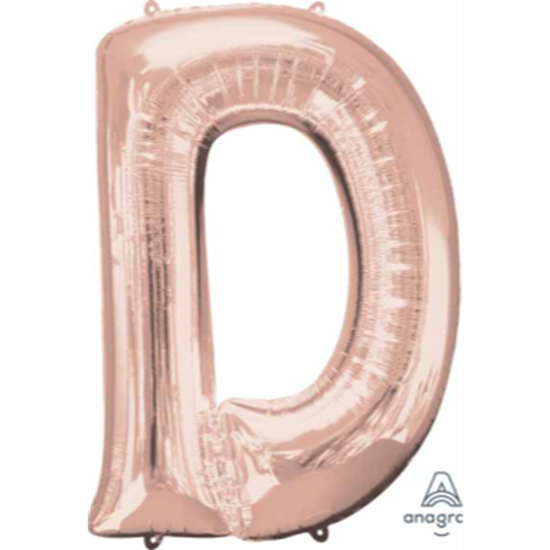 Picture of 34" LETTER D SUPER SHAPE - ROSE GOLD