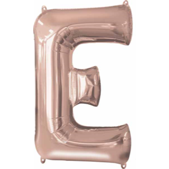 Image sur 34" LETTER E SUPER SHAPE - ROSE GOLD