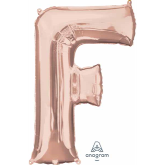 Image sur 34" LETTER F SUPER SHAPE - ROSE GOLD