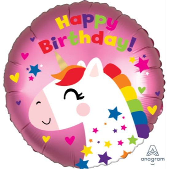 Picture of 18" FOIL - SATIN UNICORN BIRTHDAY