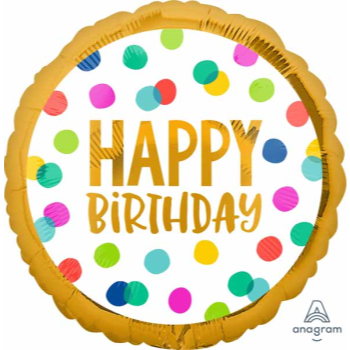 Image de 18" FOIL - HAPPY DOTS BIRTHDAY